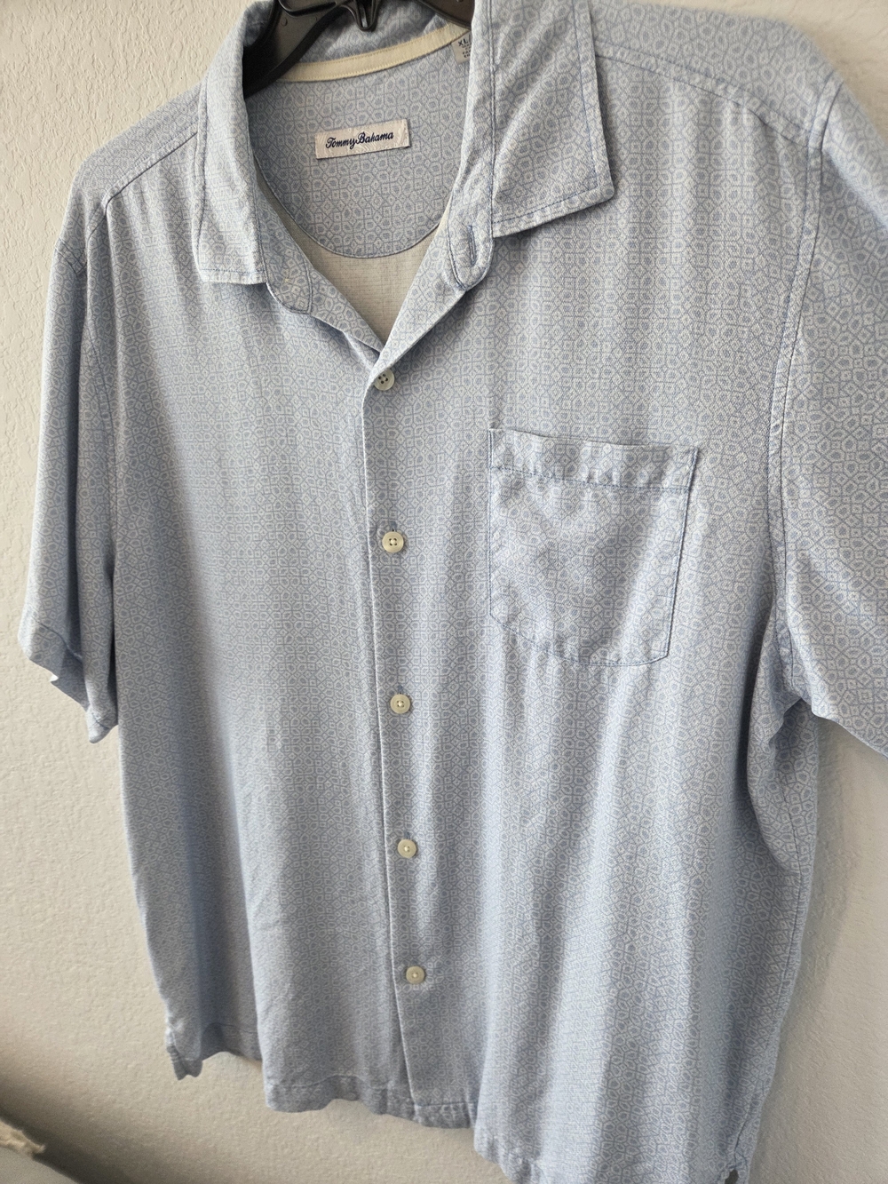 Tommy Bahama Men's Traveling Geo 100% Silk Camp Shirt ST324726 XL